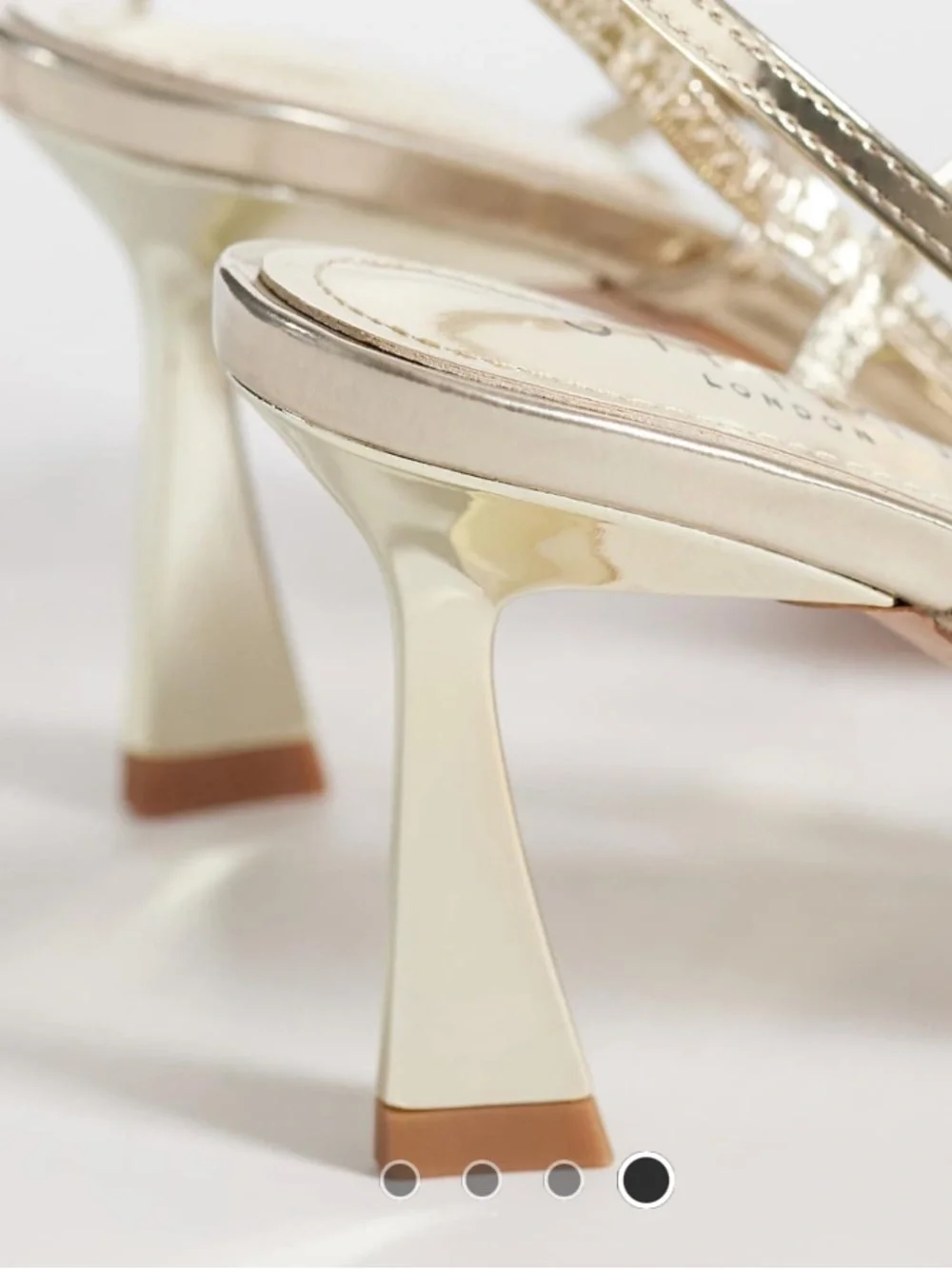 Gold Strappy Slingback Sandals with Rhinestone Accent